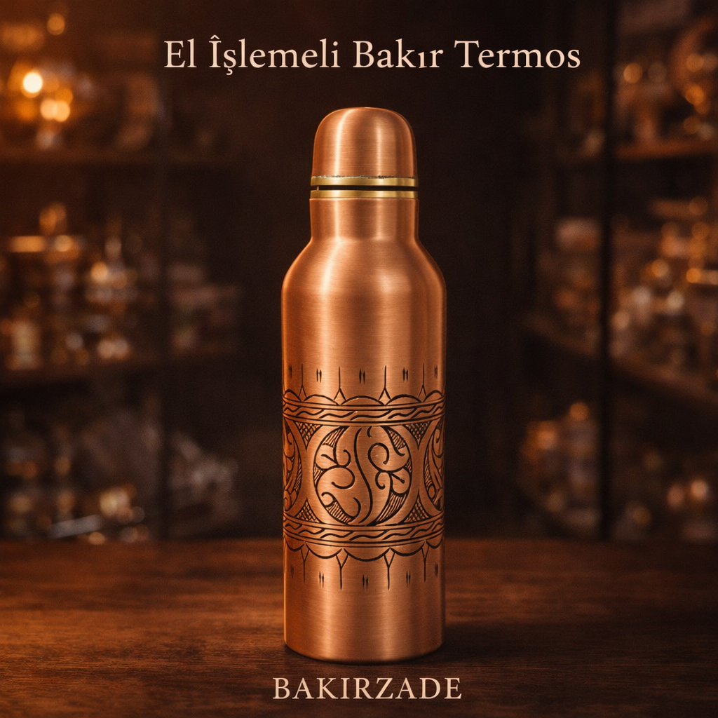 Bakırzade Osmanlı Motif Bantlı Termos