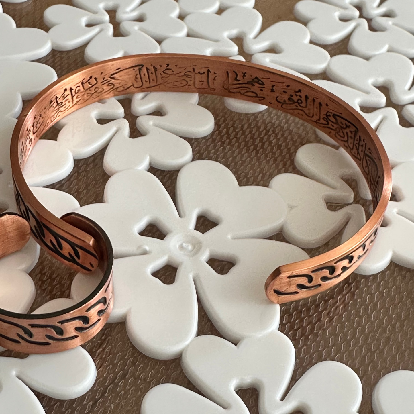 Bakırzade Dualı Örgü Motifli Set (Bileklik & Yüzük)