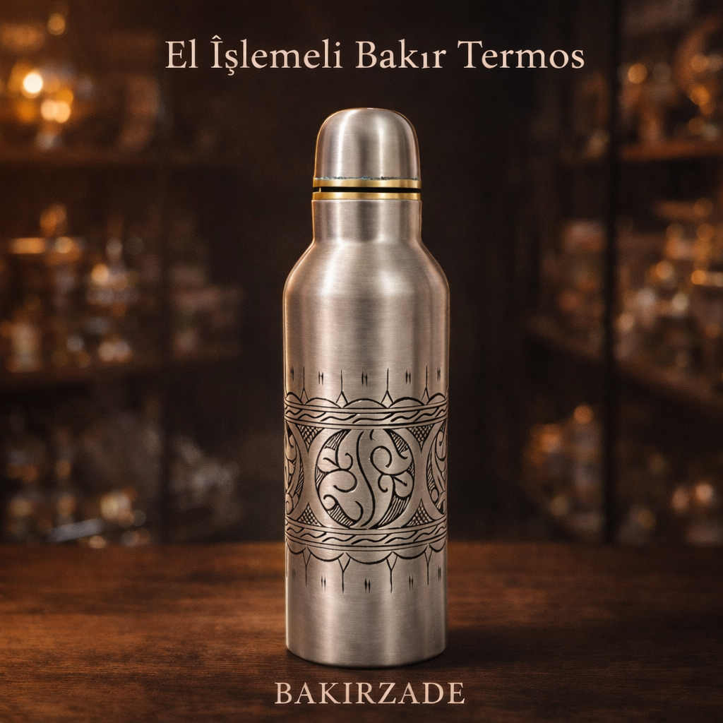Bakırzade Osmanlı Motif Bantlı Termos