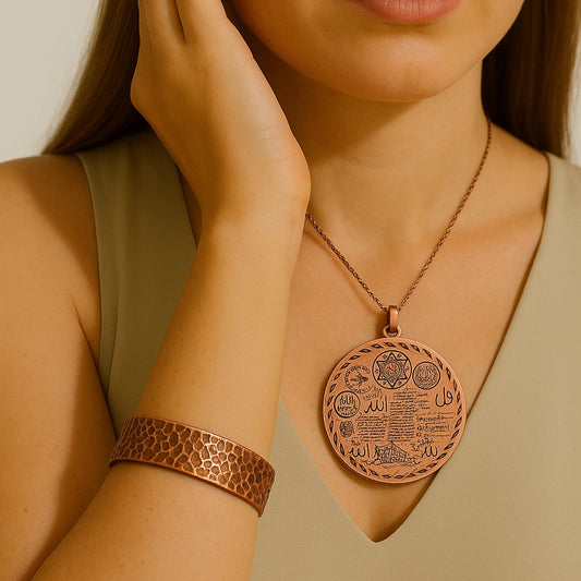 Bakırzade Dualı Kolye & Bileklik Seti 2 (Koruyucu Semboller)